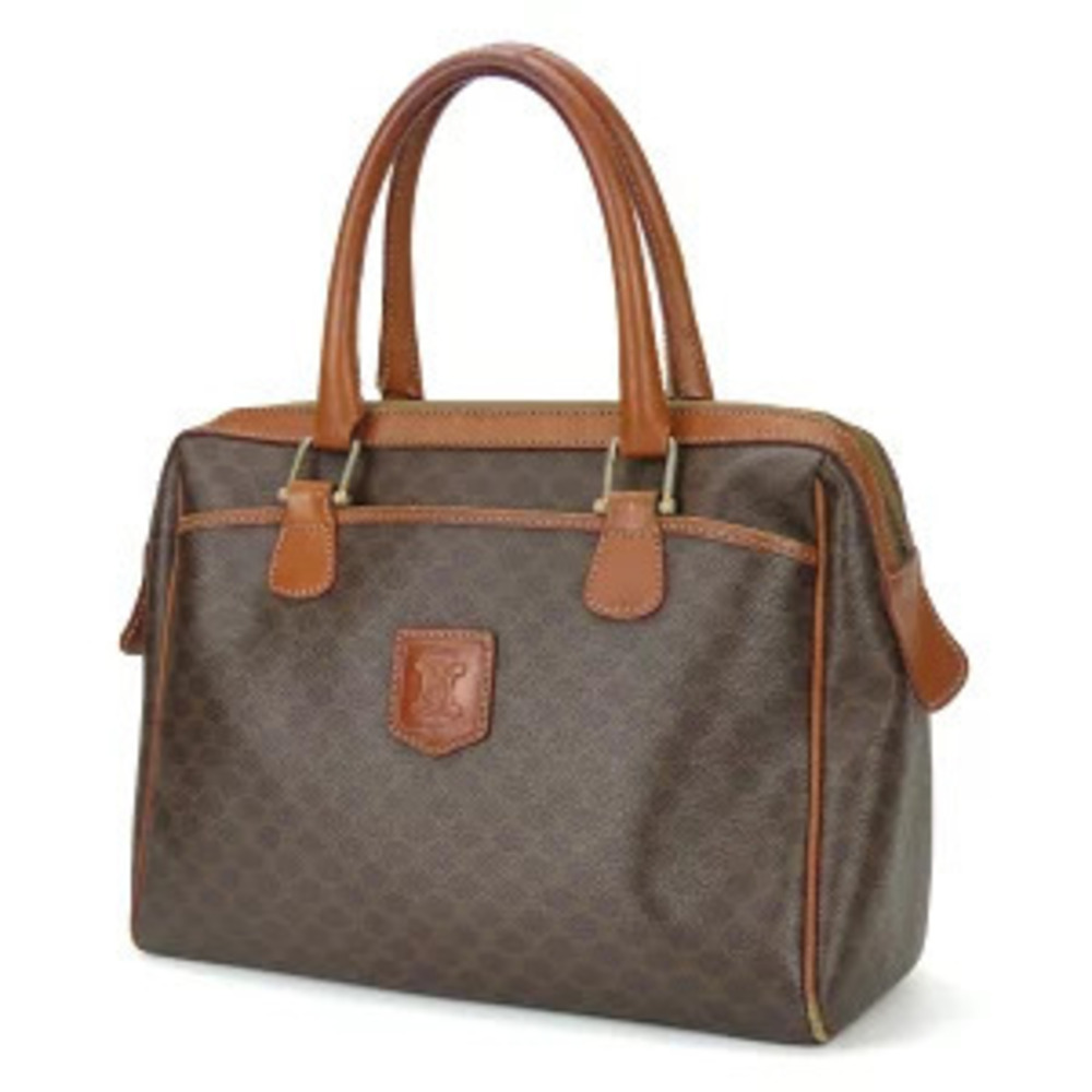 Celine Handbag Brown Leather Macadam